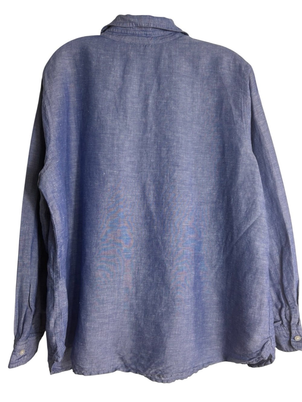 TALBOTS Linen Blend 3/4 Button Pullover Shirt in Blue Size 2X -- COASTAL VIBES!! - Picture 4 of 9